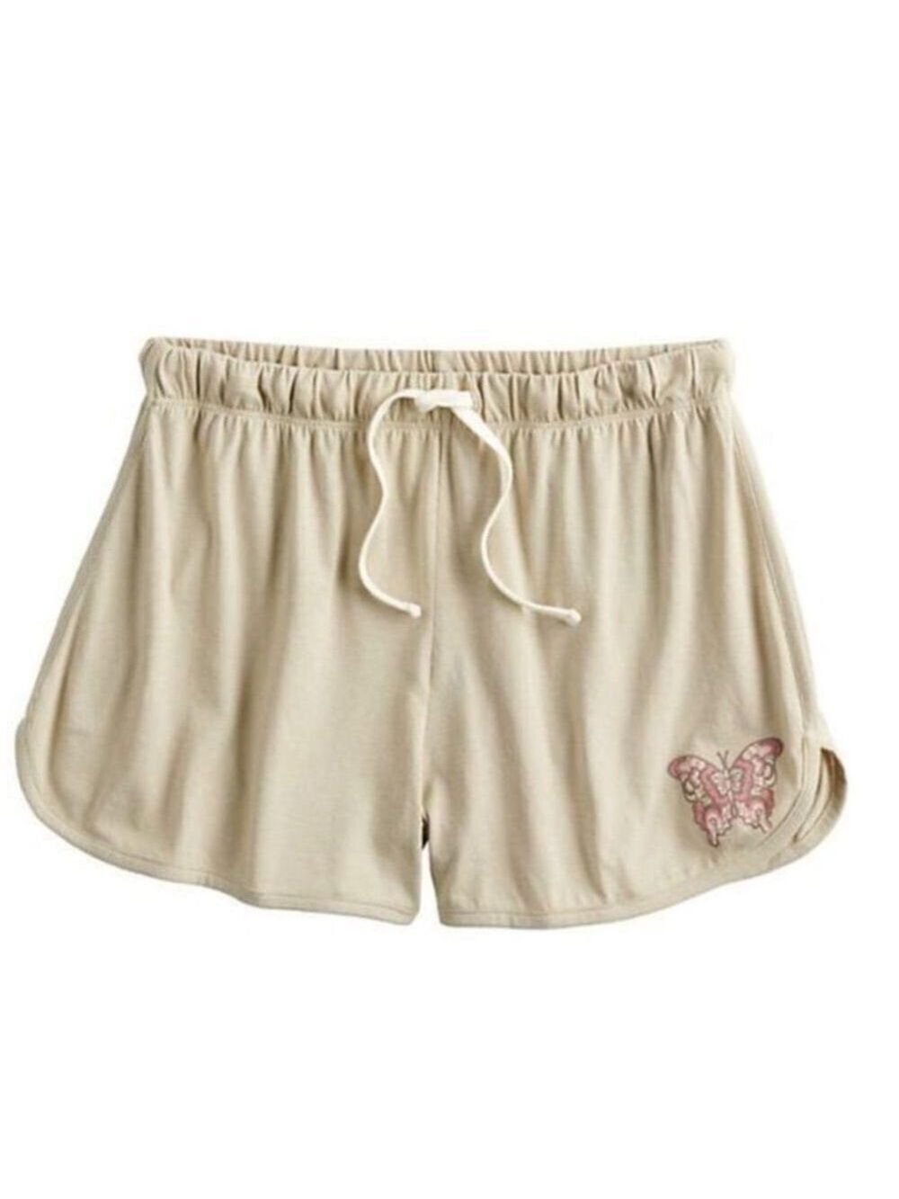 Fifth Sun butterfly screenprint shorts Woman’s size M coral brown cream taupe